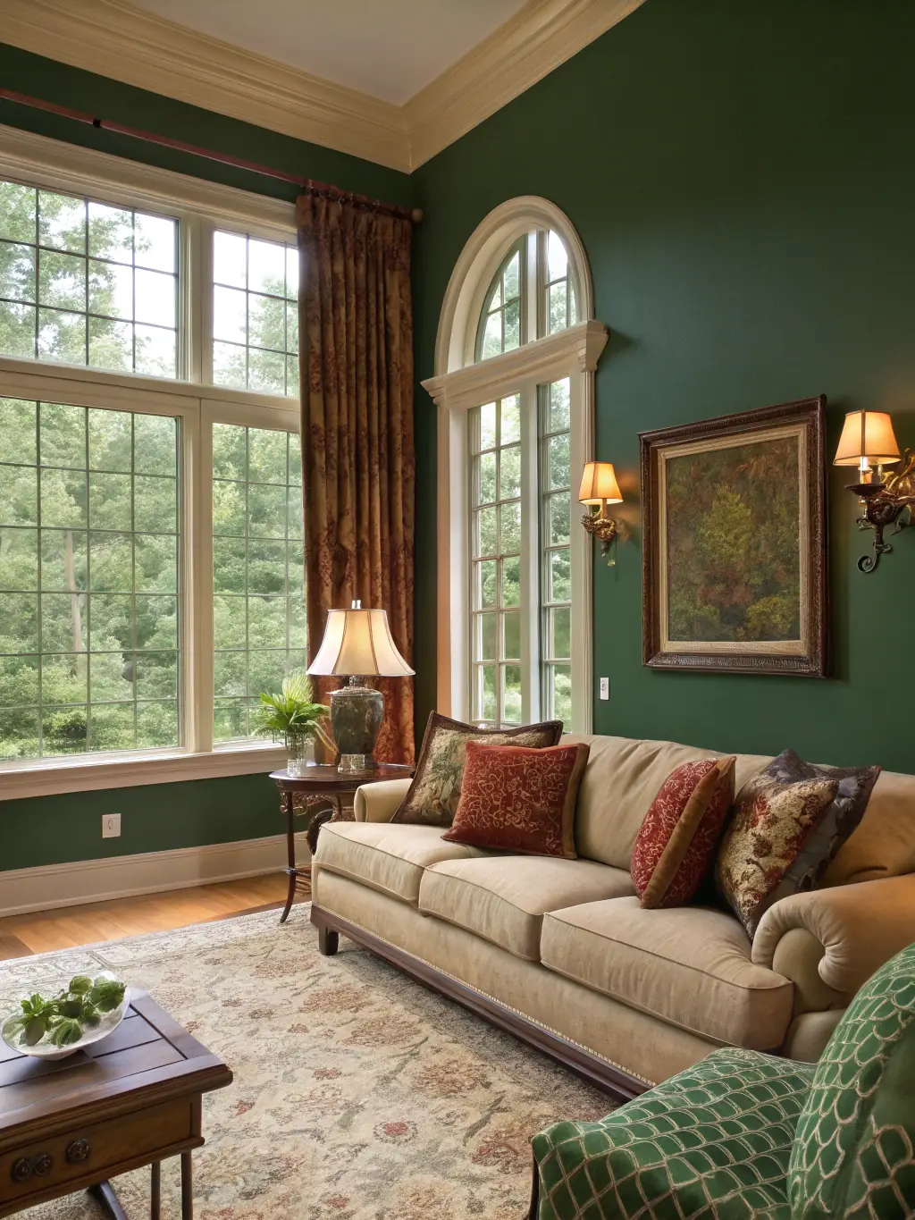 A beautifully painted living room with a fresh, modern color scheme, showcasing BWD Painting's residential painting expertise.