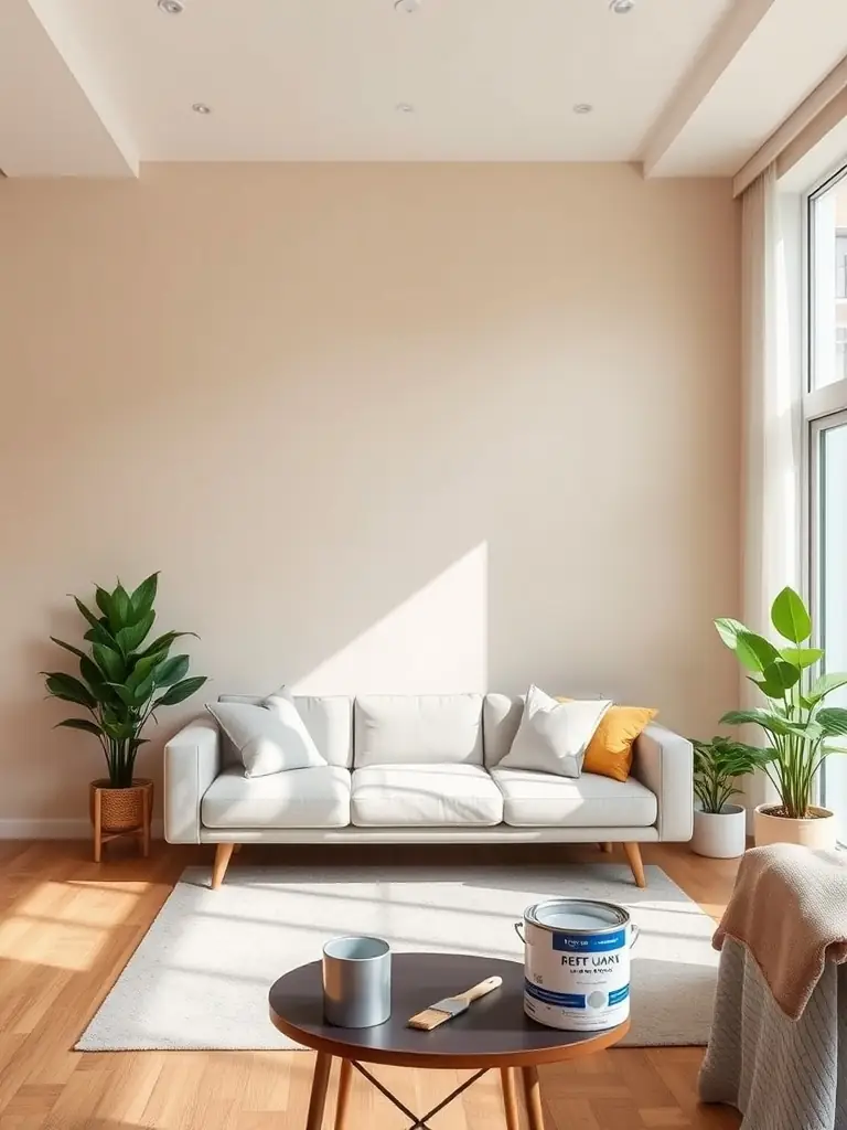 A beautifully painted living room with natural light streaming in, showcasing a residential painting project by BWD Painting, emphasizing the cozy and inviting atmosphere created by the new paint.